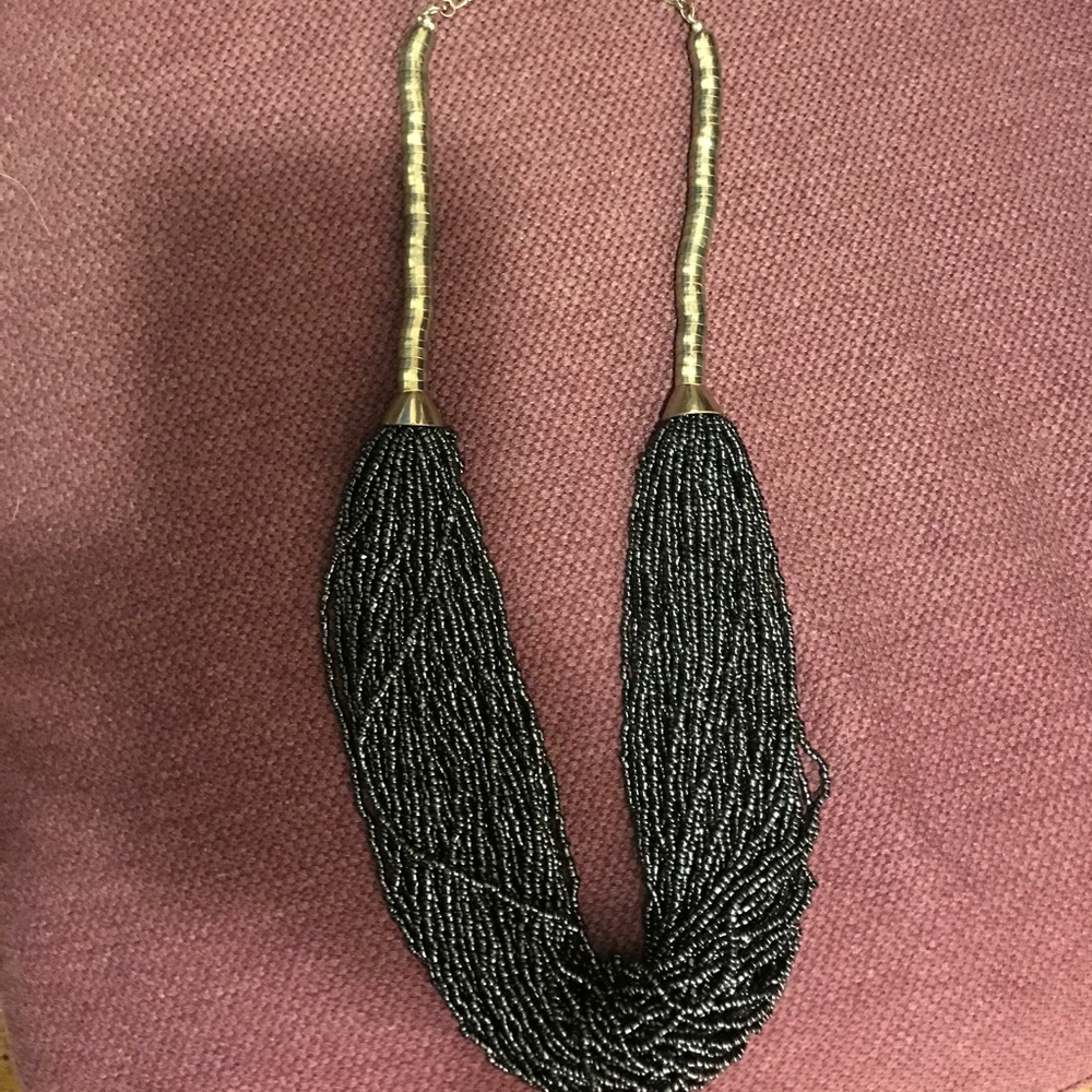 Black and silver statement necklace