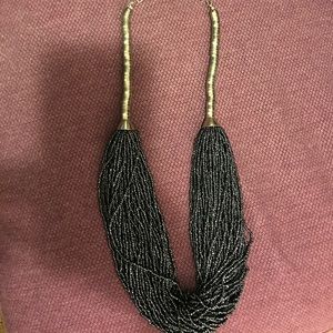 Black and silver statement necklace