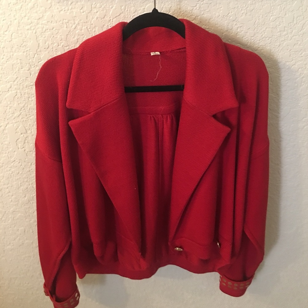 Vintage Red Sweater Jacket