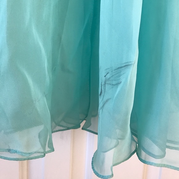Turquoise Beaded Prom Gown - Picture 6 of 8