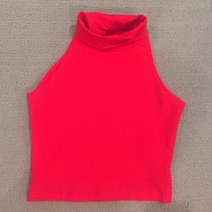 NWT American Apparel red cropped turtleneck  Sz S