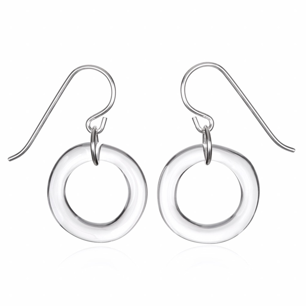 Glass Single Circle Earrings