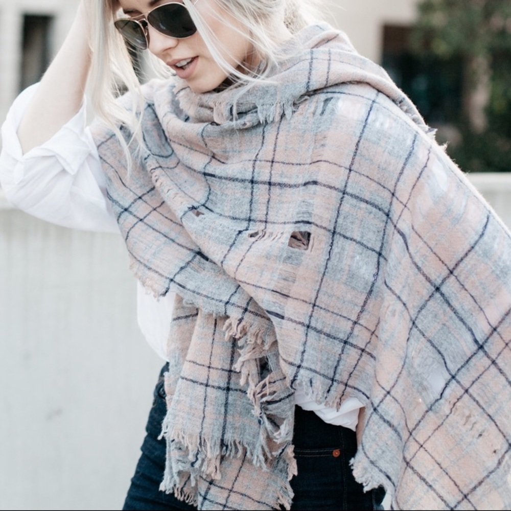 Madewell 'Camden Plaid' open weave scarf