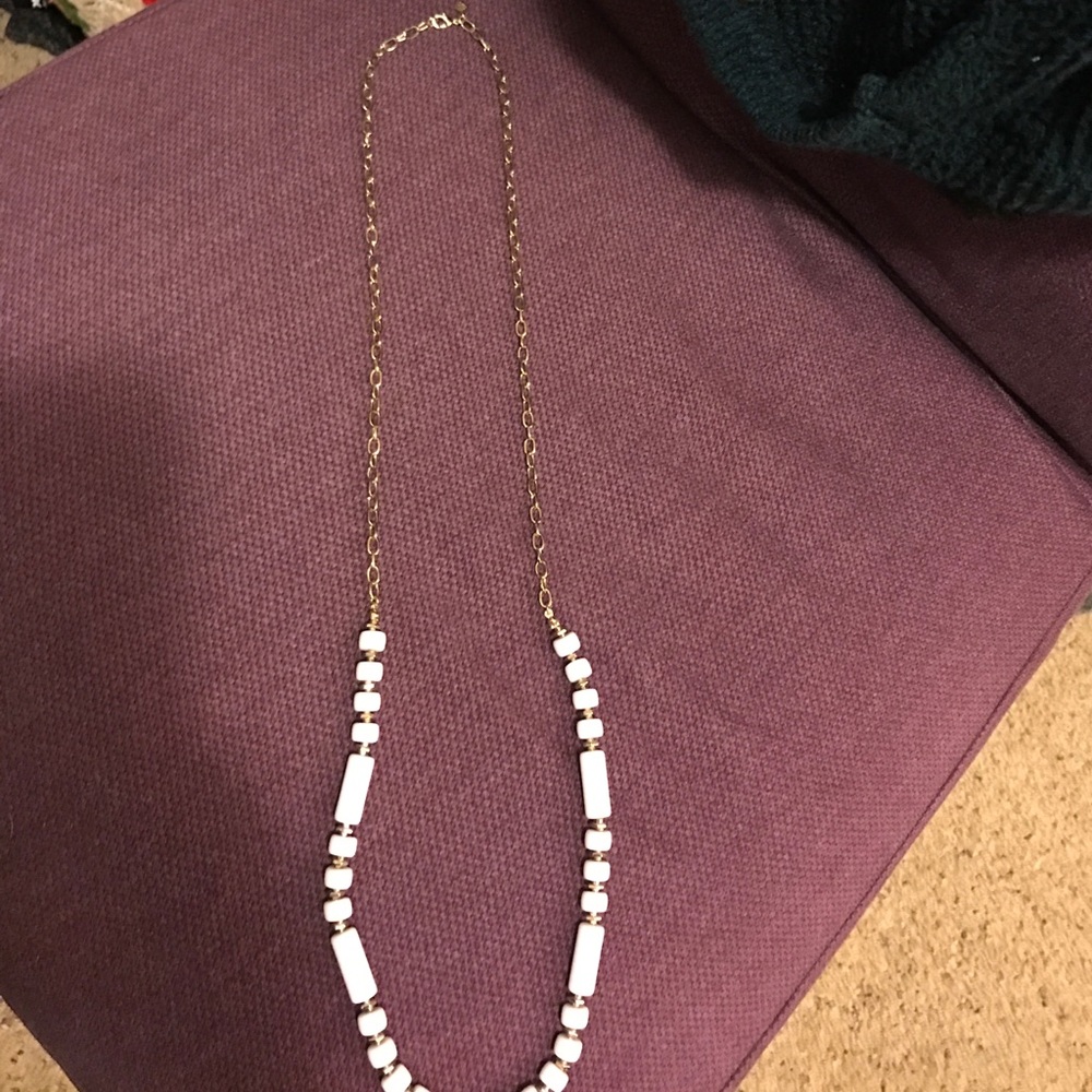 Banana Republic White beaded statement necklace