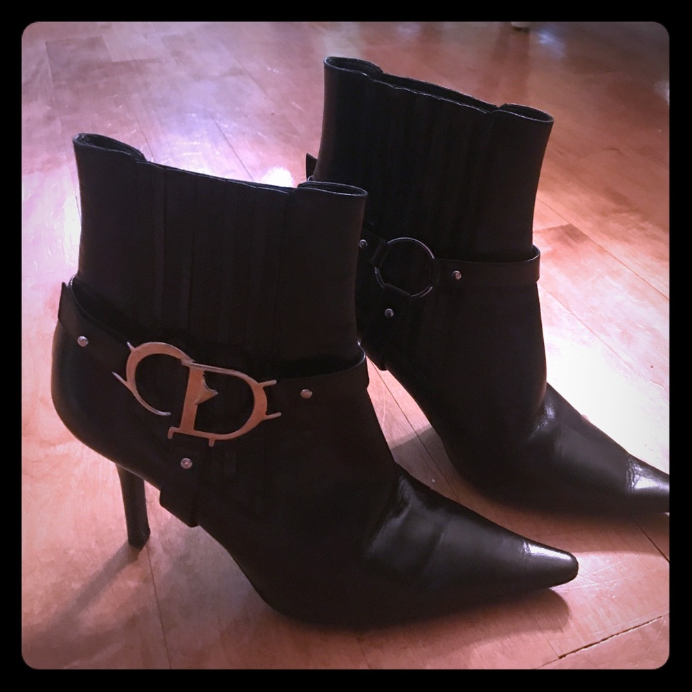 Christian Dior black ankle boots
