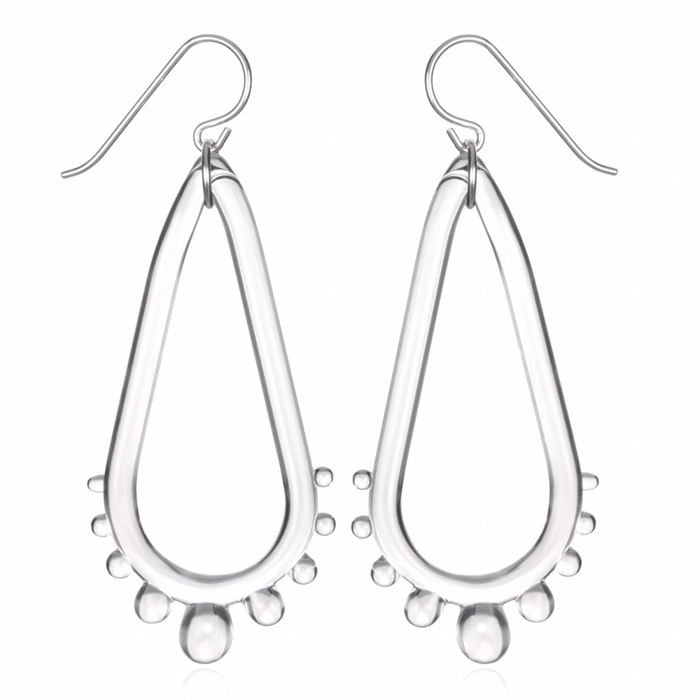 Glass Tear Drop Wheel Earrings