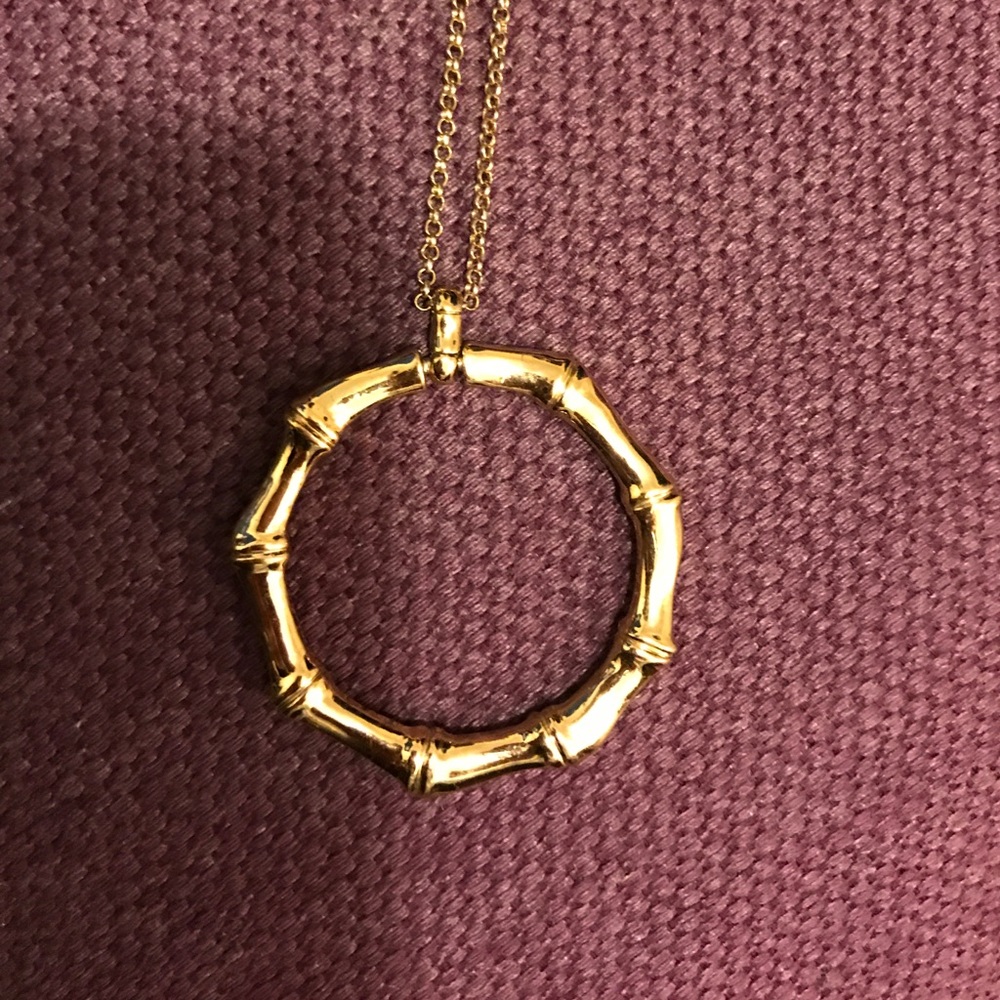 Long gold necklace