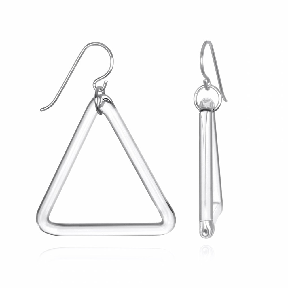 Glass Large Single Triangle Earrings
