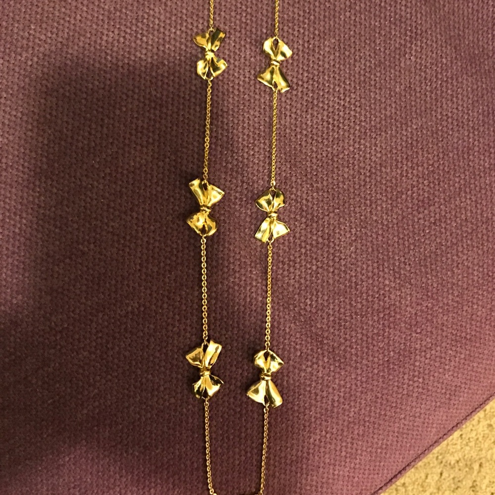 J Crew Long bow necklace