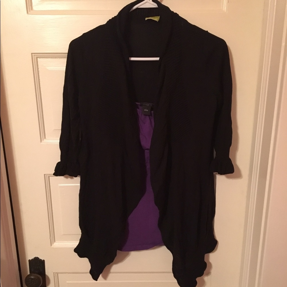 Black cardigan.