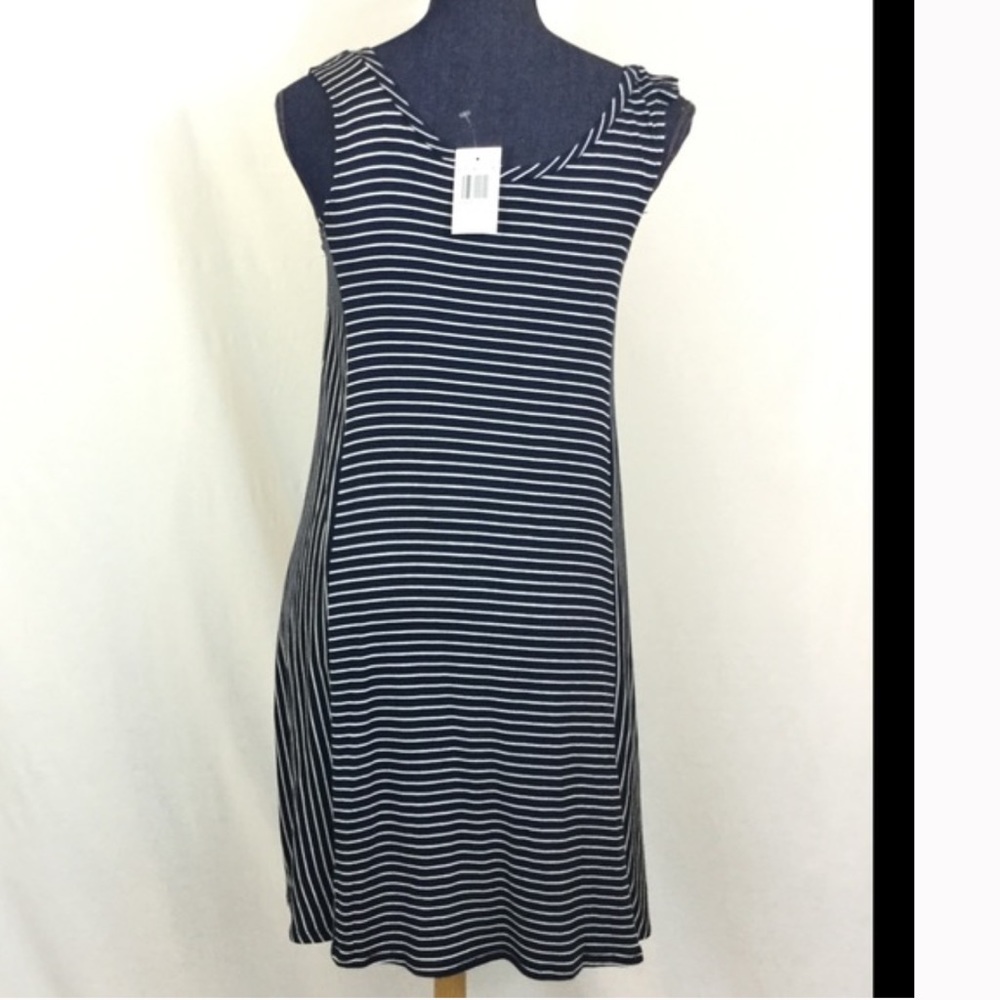 FIRM-VANITY ROOM NEW Small Navy Stripe Shift Dress - Picture 3 of 8