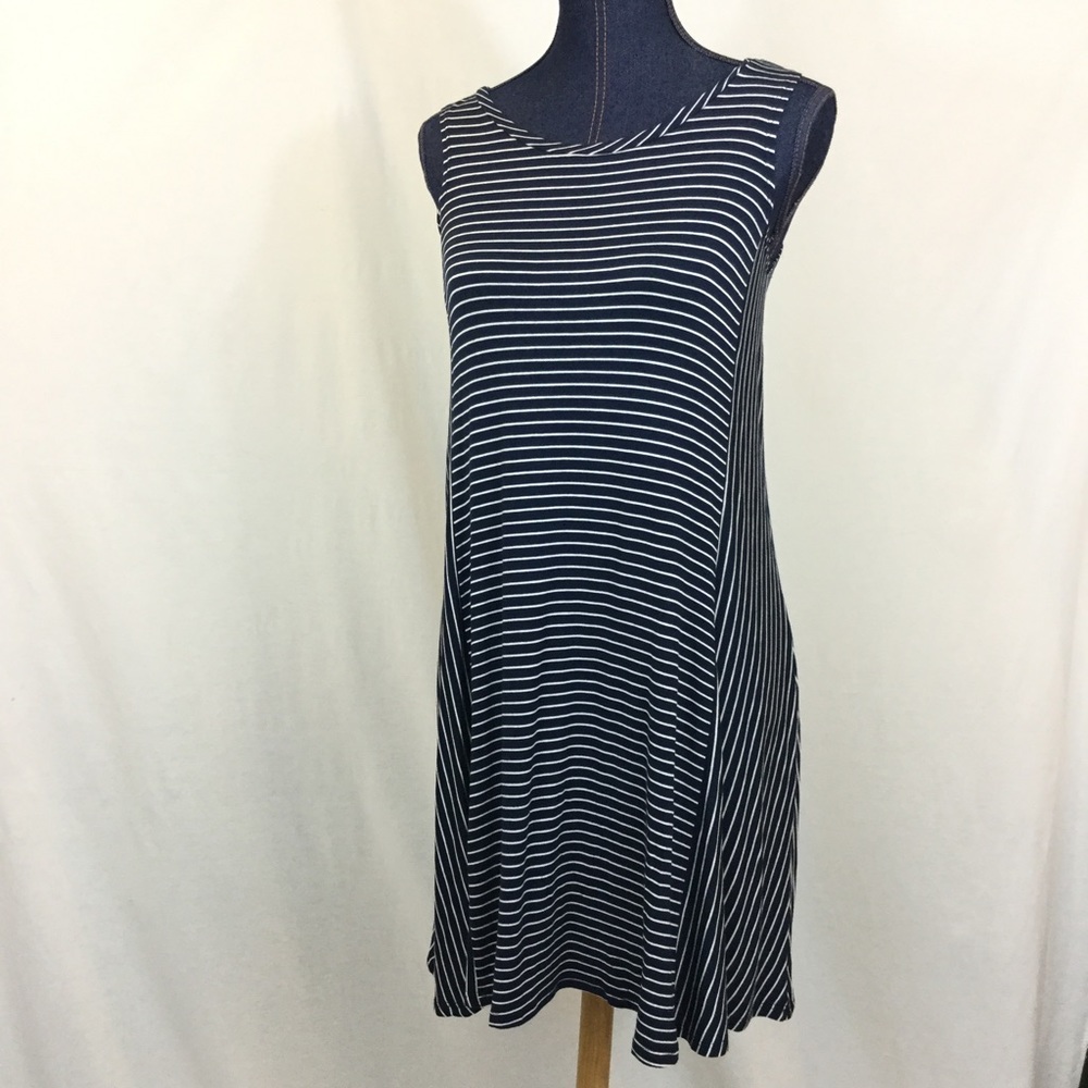 FIRM-VANITY ROOM NEW Small Navy Stripe Shift Dress - Picture 8 of 8
