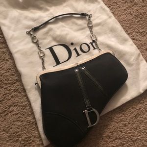 Christian Dior *half off* black satin evening bag