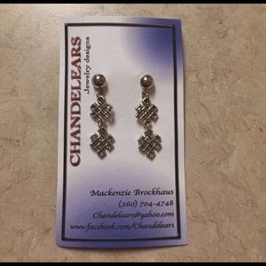 WAFFLE PATTERN STUD DANGLE EARRINGS