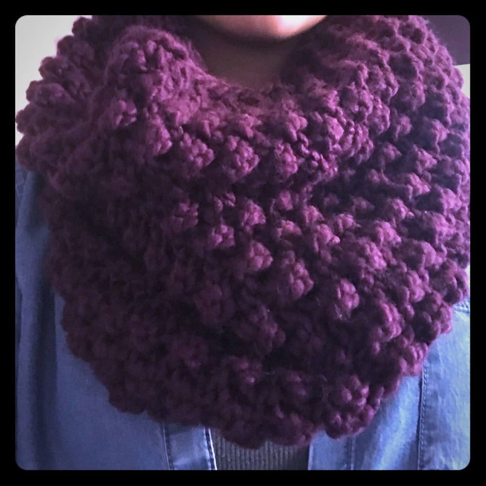 Chunky Eggplant Infinity Scarf