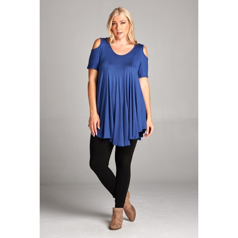 Just In- Plus Size Open Shoulder Tunic Top - Picture 2 of 4