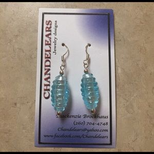 LIGHT BLUE DANGLE EARRINGS