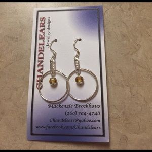 CRYSTAL IN A CIRCLE EARRINGS