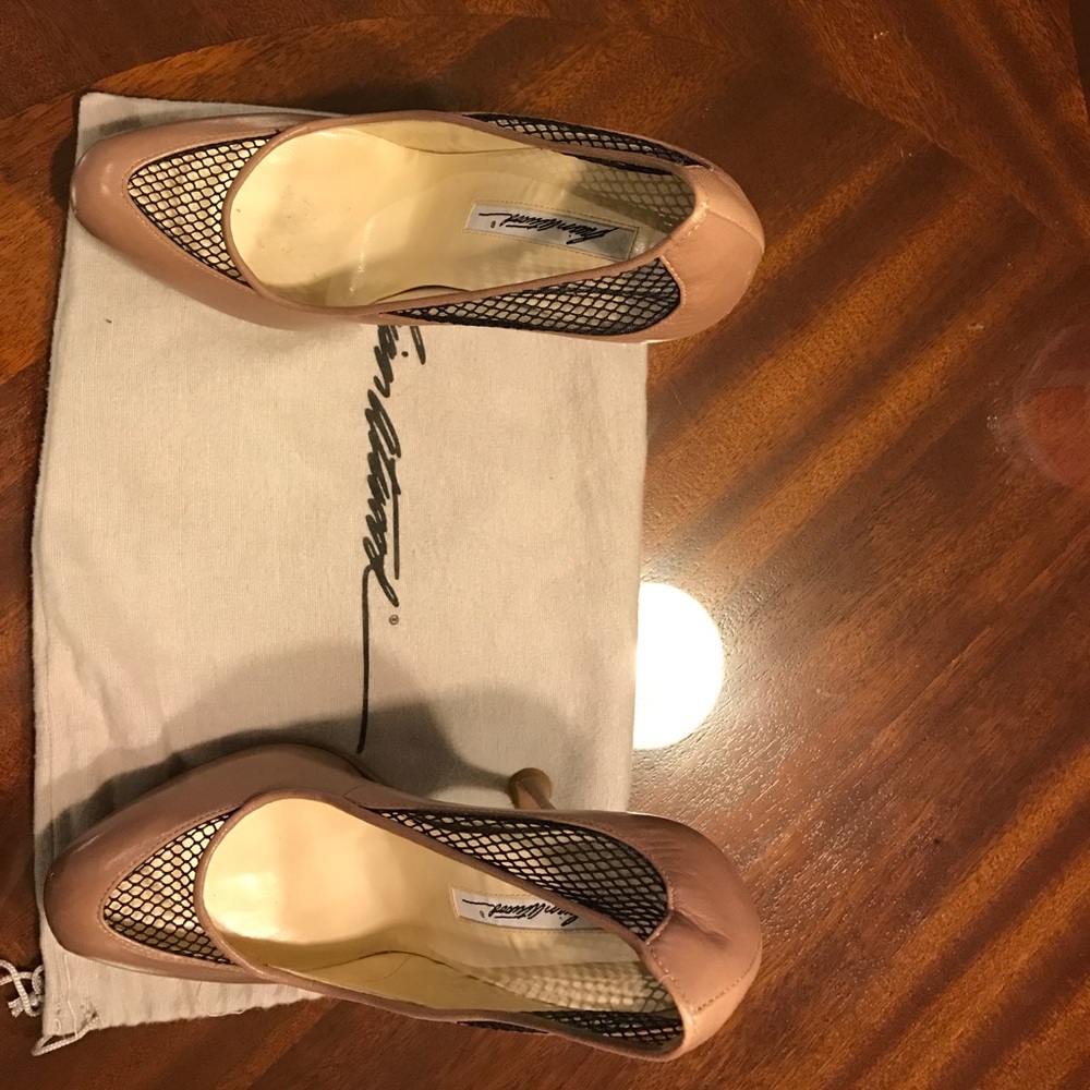 Brian Atwood Dante fishnet pumps (nude) 39.5/9.5