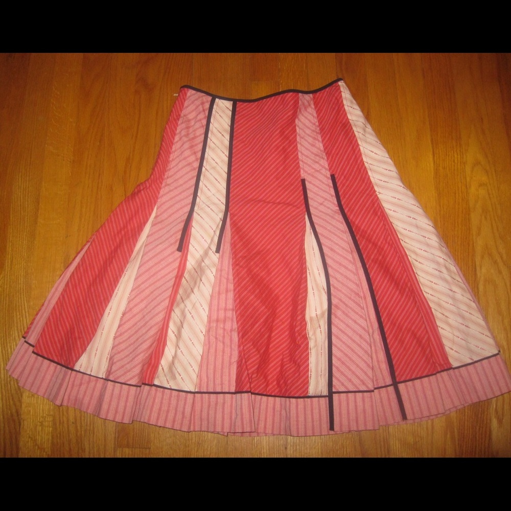 RARE 04 Anthropologie Elevenses Mixed Stripe Skirt - Picture 3 of 4