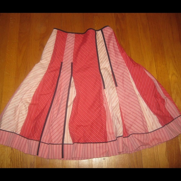 RARE 04 Anthropologie Elevenses Mixed Stripe Skirt - Picture 2 of 4
