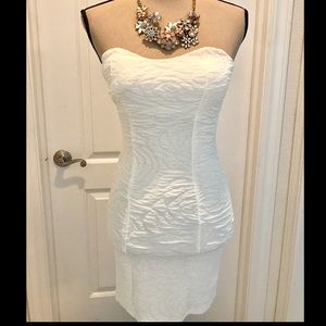 White Floral Texture Bebe Dress