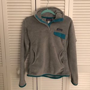 Grey and blue Patagonia pull over