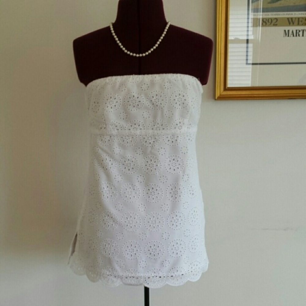 J.CREW White Eyelet Top