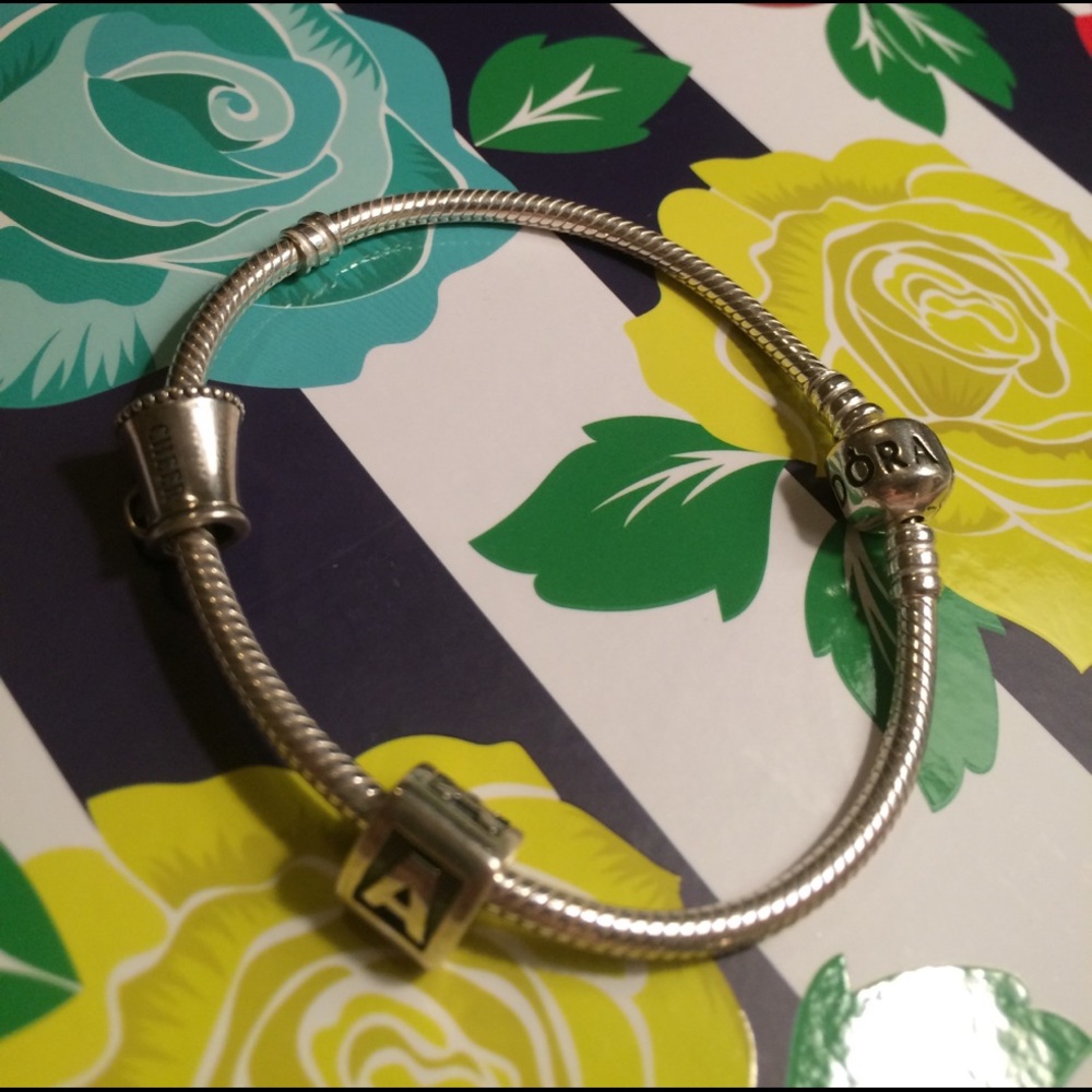 Silver pandora charm bracelet 🎉🗣❤