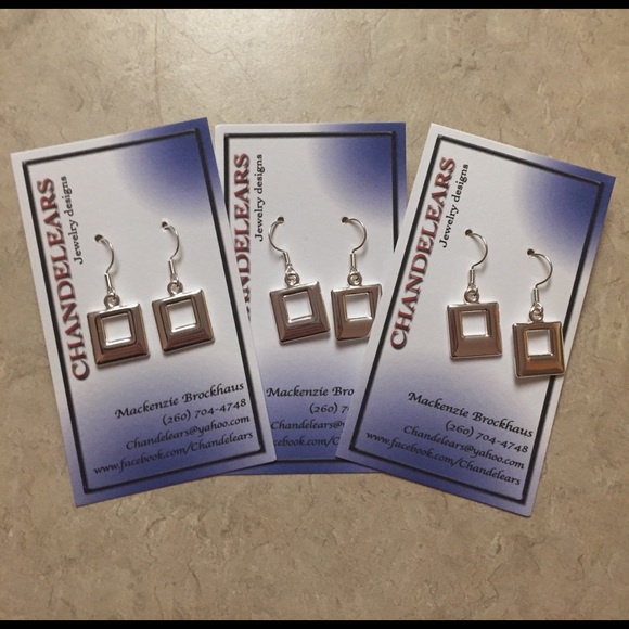 SQUARE "WINDOW" EARRINGS - Picture 1 of 1