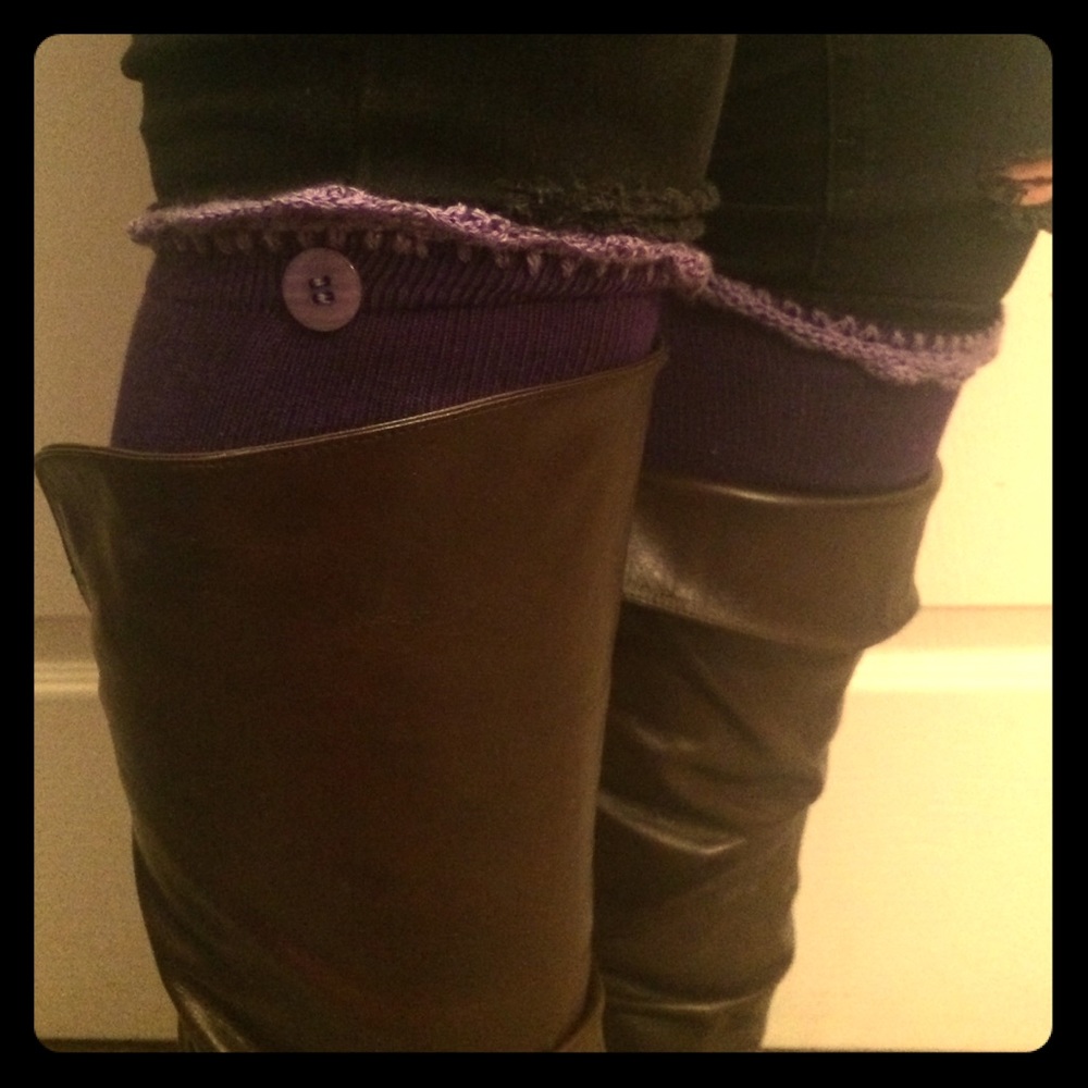 Leg warmer boot socks - purple