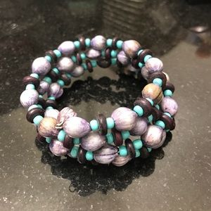 🍁4 For $20🍁 Purple & blue bead wrap bracelet