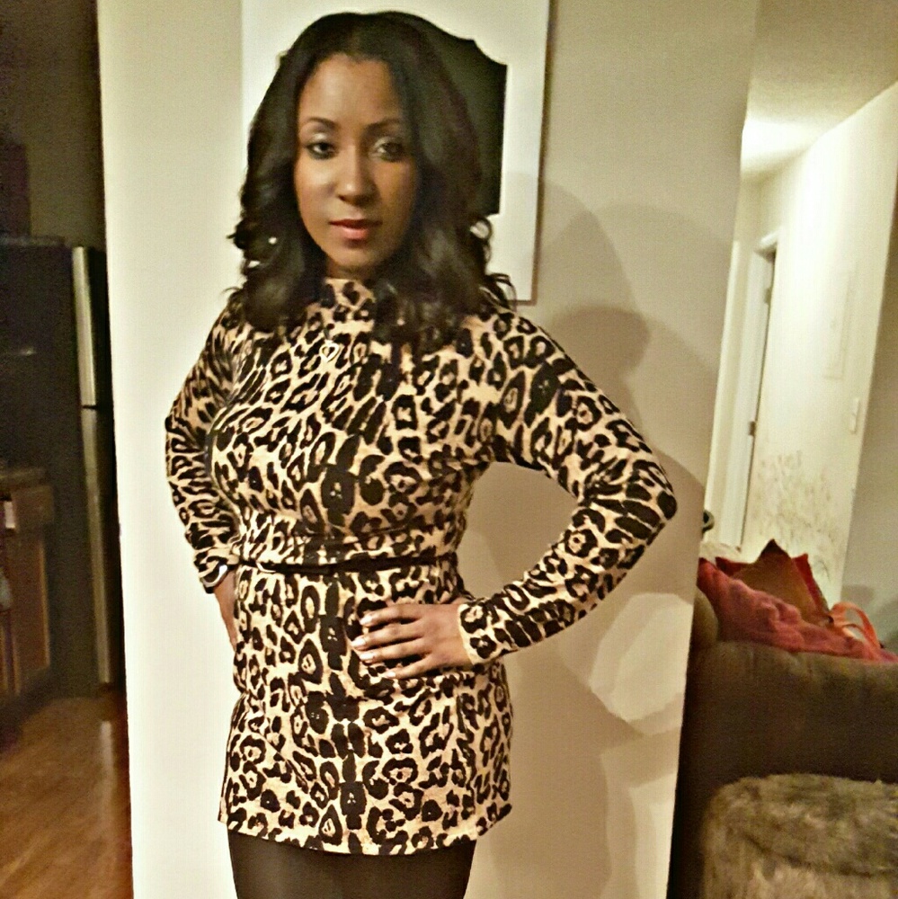 Mini Belted Leopard Dress