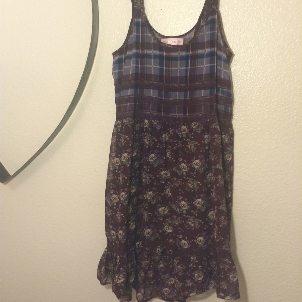 Band of Gypsies plaid and print dress