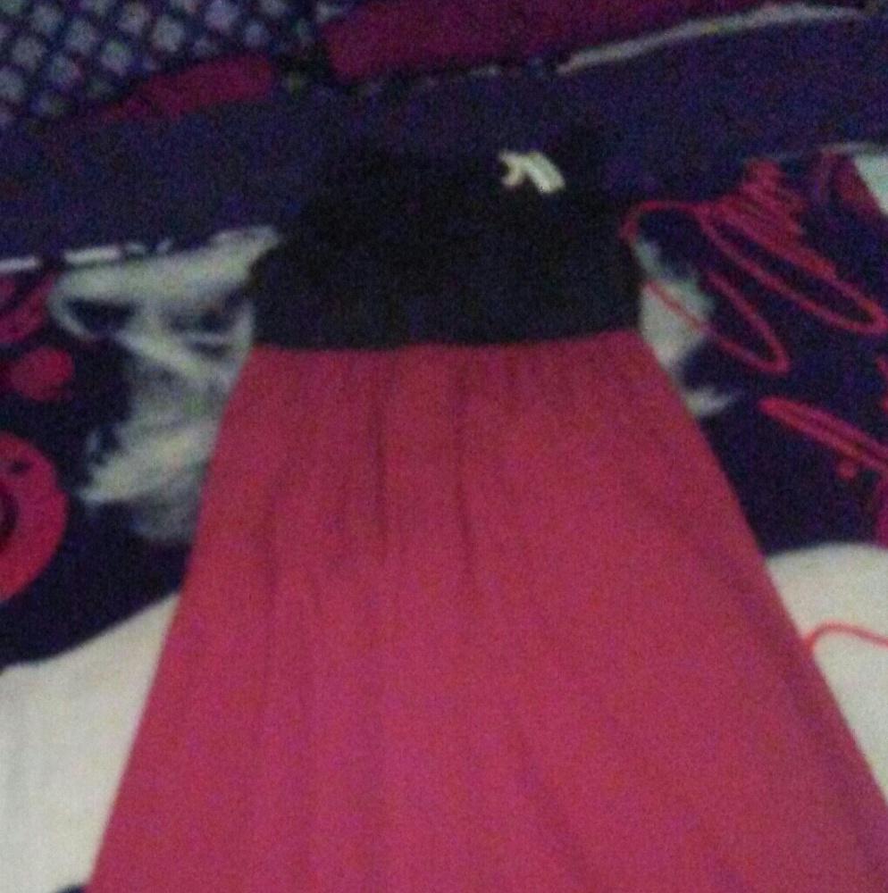 Black and red faux leather dress