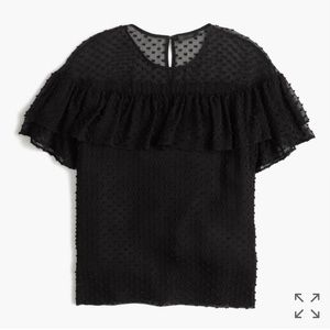 J. Crew Edie Top in Texture Clip Dot Black