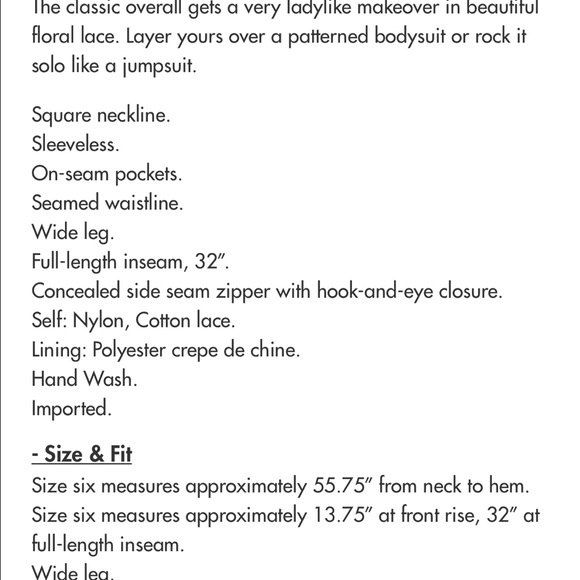 ❤️SOLD❤️BCBG White Lace Overall - Picture 7 of 7