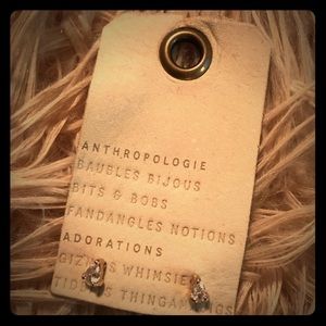 Anthropologie Gold Tone Teardrop Studs