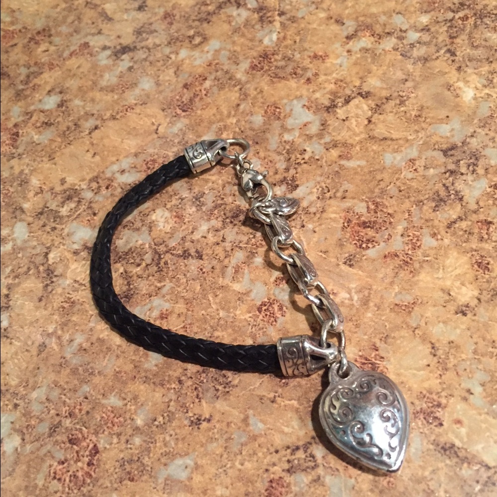 Brighton Leather Heart Bracelet 8"