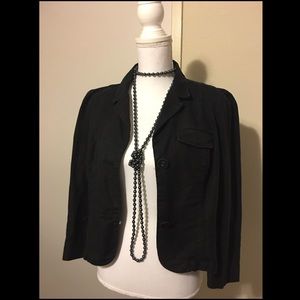 Black linen & cotton blazer