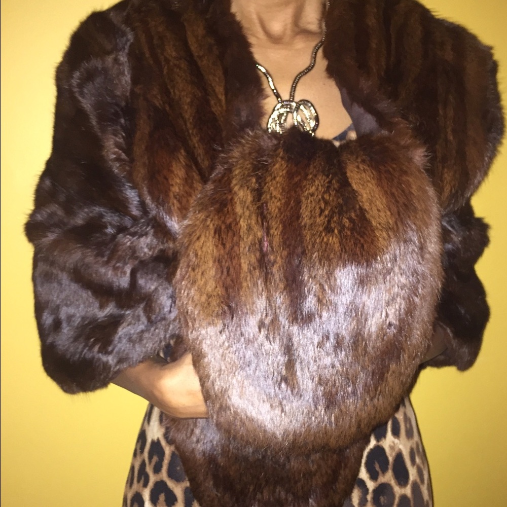 Rabbit fur shawl