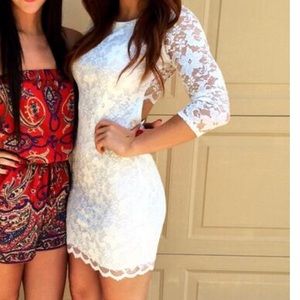 White lace bodycon dress