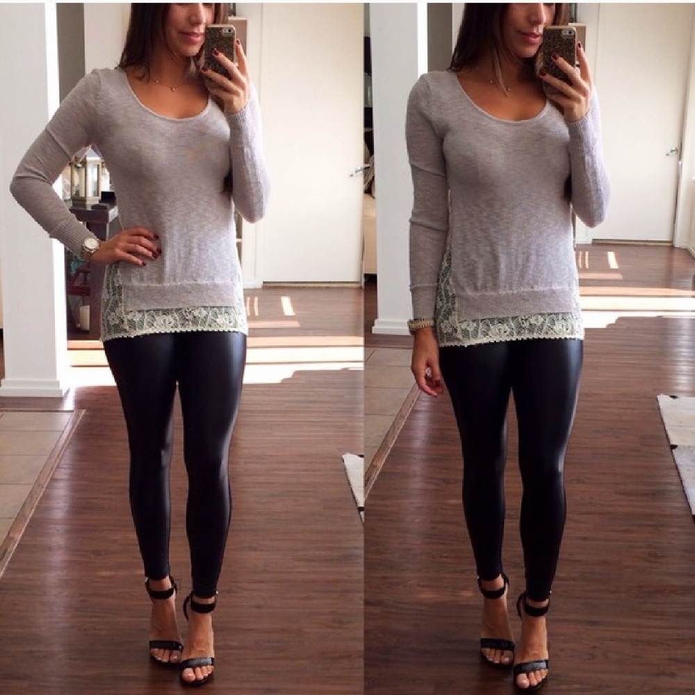 Gray and lace sweater