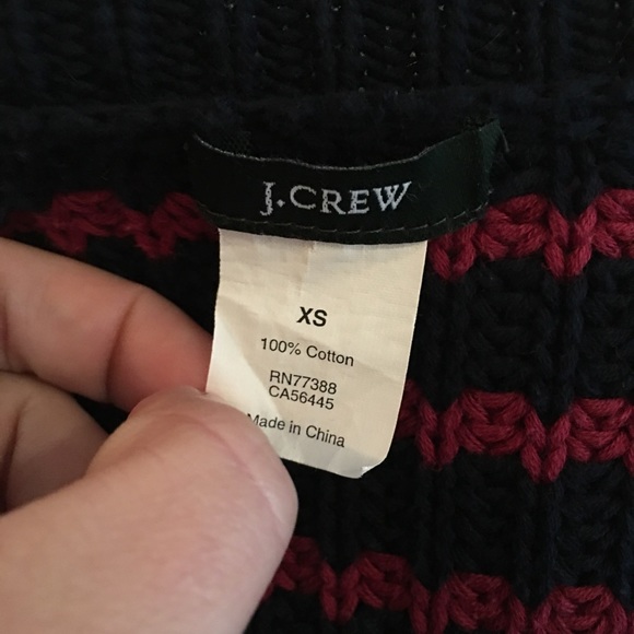 J. Crew Navy & Burgundy Ripplestitch Cardigan - Picture 3 of 4