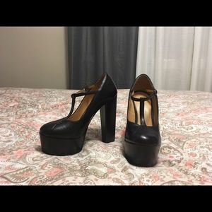 Black T-Strap Heels/Platforms