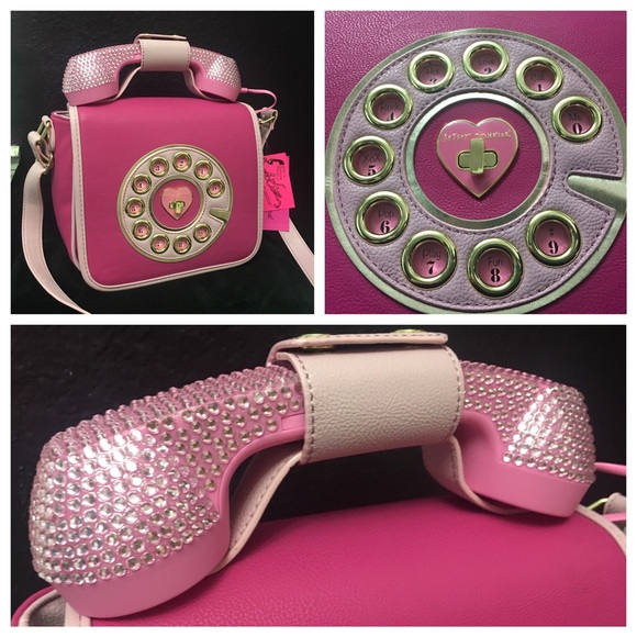 Betsey Johnson Call Me Pink Phone Crossbody Purse - Picture 6 of 6