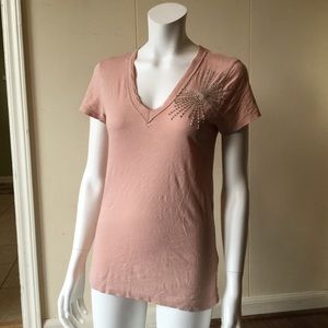 J. Crew v-neck top with sparkly beading, size sm