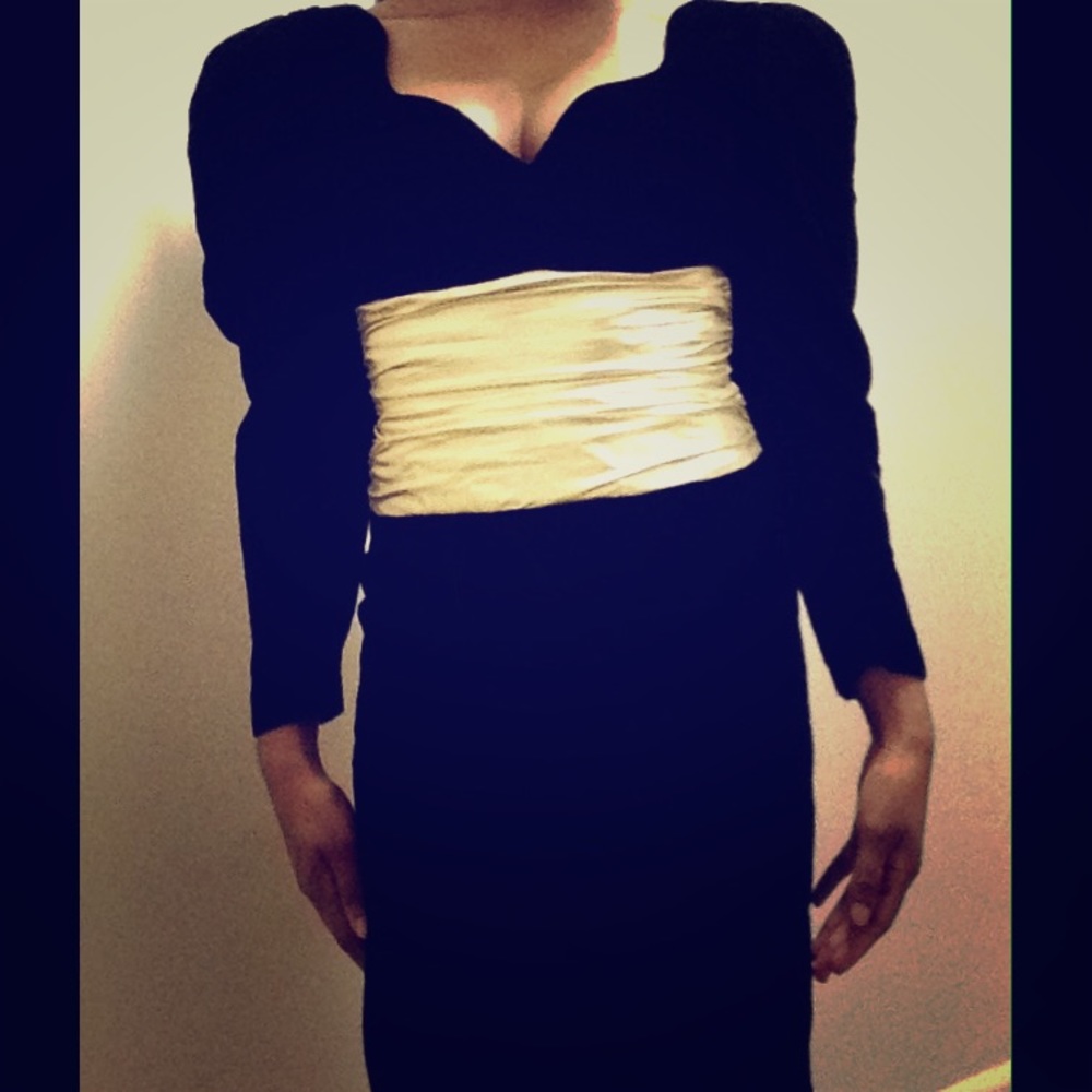 Vintage Knee-length Cocktail Velvet Dress