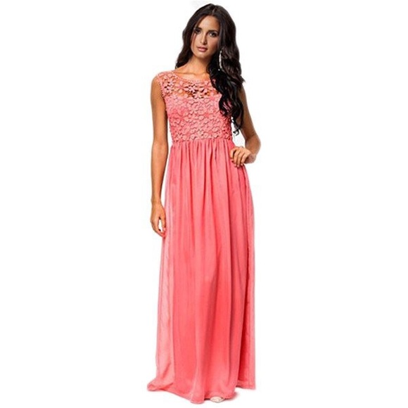 Jade & Juliet Prom Medium Coral Floral Dress NWT - Picture 1 of 4