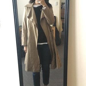 Beige cotton trench coat